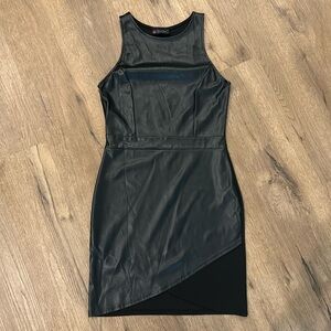 BODYC Black Leather Dress